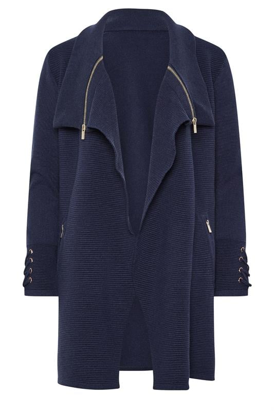 STAR Navy Blue Zip Detail Cardigan | StayByJM 5