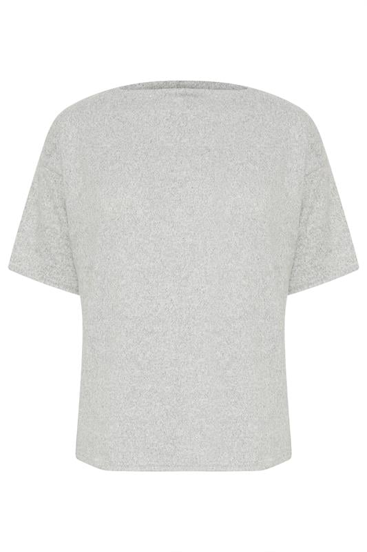 PixieGirl Petite Women's Grey Marl Soft Touch Short Sleeve Top | PixieGirl 1