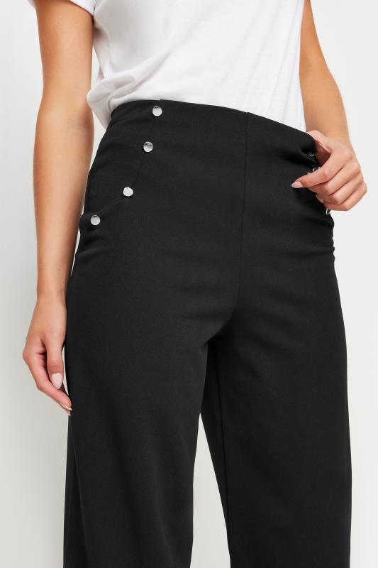 PixieGirl Petite Women's Black Button Detail Cropped Trousers | PixieGirl 4