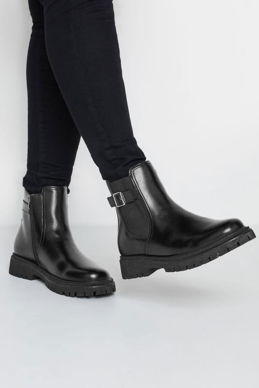 LIMITED COLLECTION Black Chunky Calf Boots In Wide E Fit & Extra Wide EEE  Fit