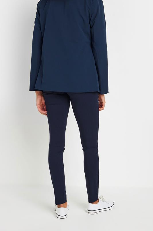 M&Co Navy Blue Skinny Bengaline Formal Trousers | M&Co 2