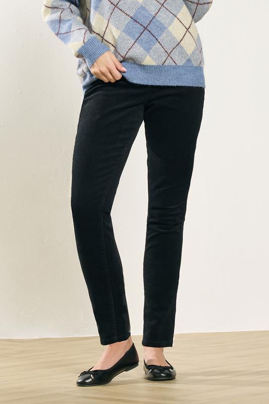  M&Co Black Straight Leg Cord Trousers