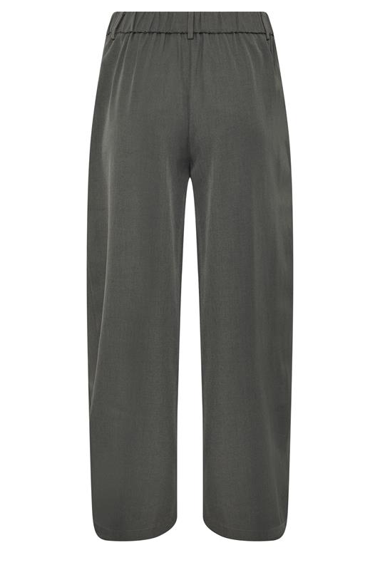 PixieGirl Petite Women's Grey Wrap Pleated Wide Leg Trousers | PixieGirl 2