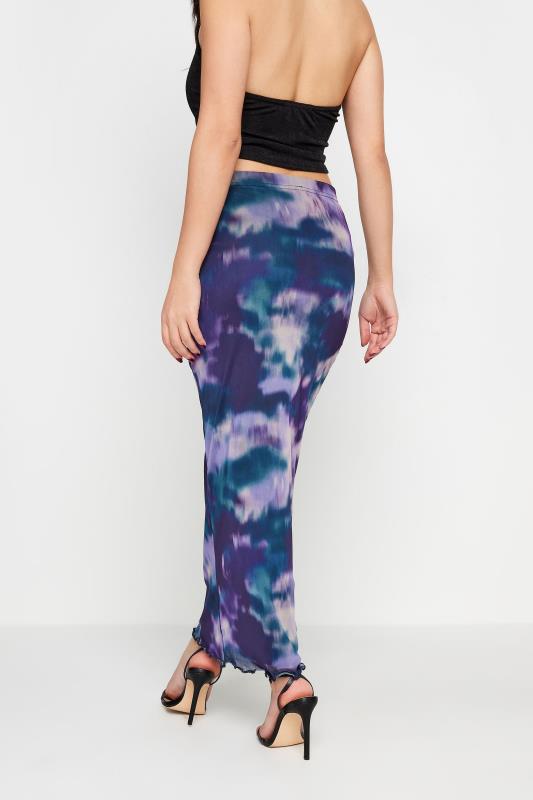 PixieGirl Purple Tie Dye Print Mesh Maxi Skirt | PixieGirl  4