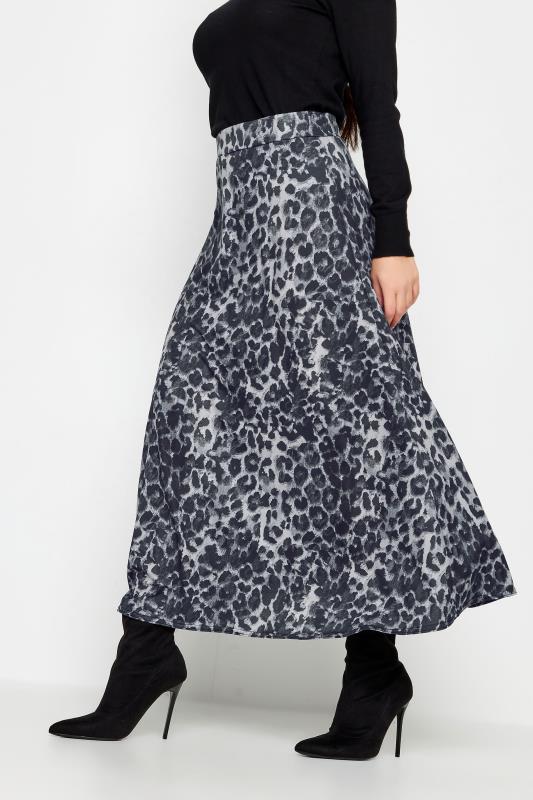 Petite  PixieGirl Grey Leopard Print Maxi Skirt