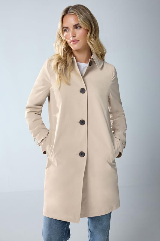  M&Co Petite Natural Brown Single Breasted Mac Coat
