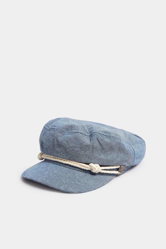 Blue Denim Rope Baker Boy Hat | Yours Clothing 2