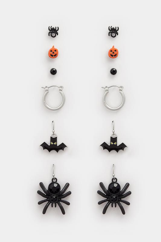 6 PACK Black Novelty Halloween Earrings | Yours Clothing 3