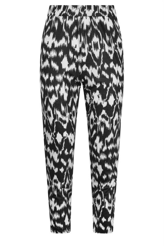 PixieGirl Black Abstract Print Harem Trousers | PixieGirl  5