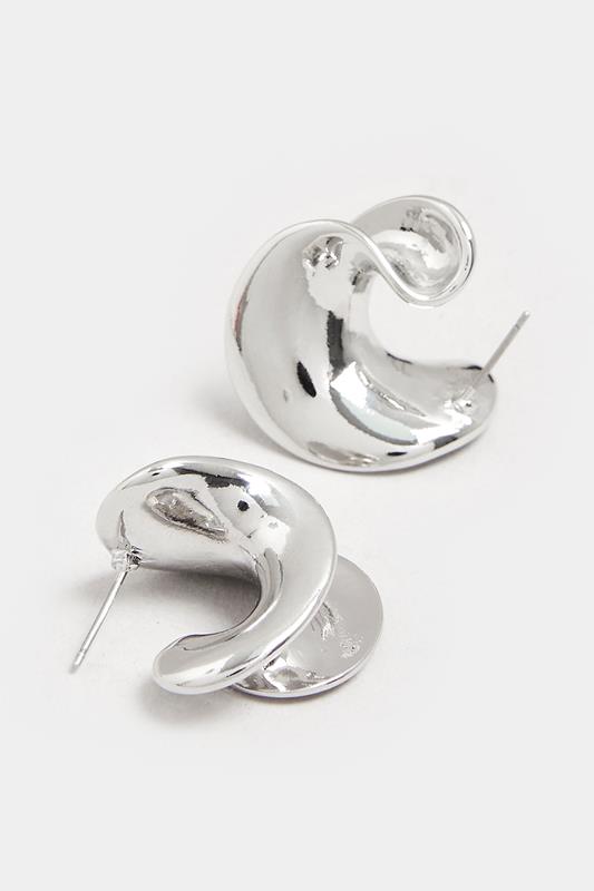 Silver Tone Twisted Stud Earrings | Yours Clothing 3