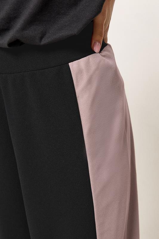 PixieGirl Petite Women's Black Side Panel Wide Leg Trousers | PixieGirl 4