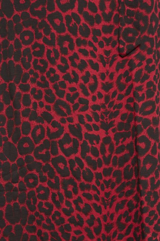 PixieGirl Red Leopard Print Midi Skirt | PixieGirl 5