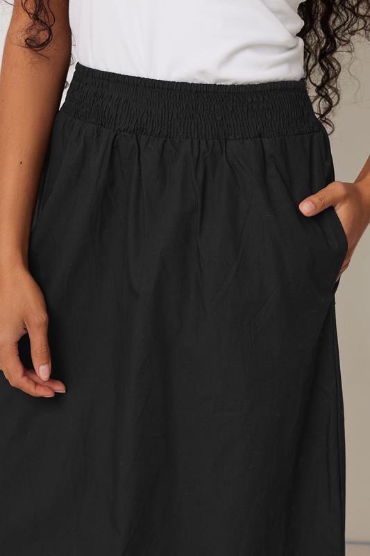 M&Co Petite Black Cotton Pocket Detail Midi Skirt | M&Co 4