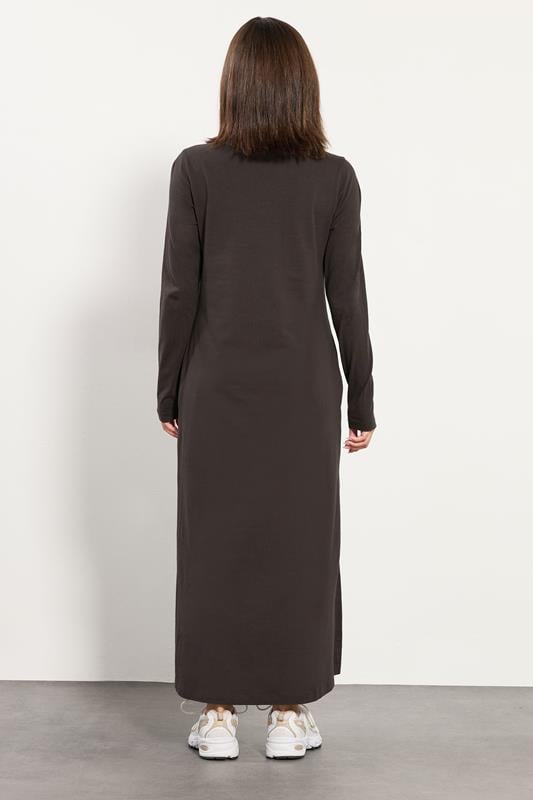 PixieGirl Petite Women's Chocolate Brown T-Shirt Maxi Dress | PixieGirl 3