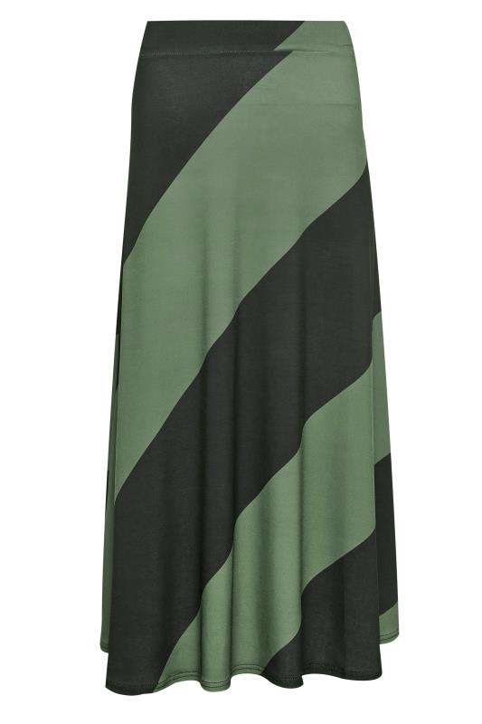 PixieGirl Green Diagonal Stripe Maxi Skirt | PixieGirl 5