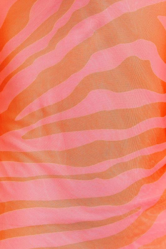 Petite Pink Zebra Print Long Sleeve Mesh Top | PixieGirl  6