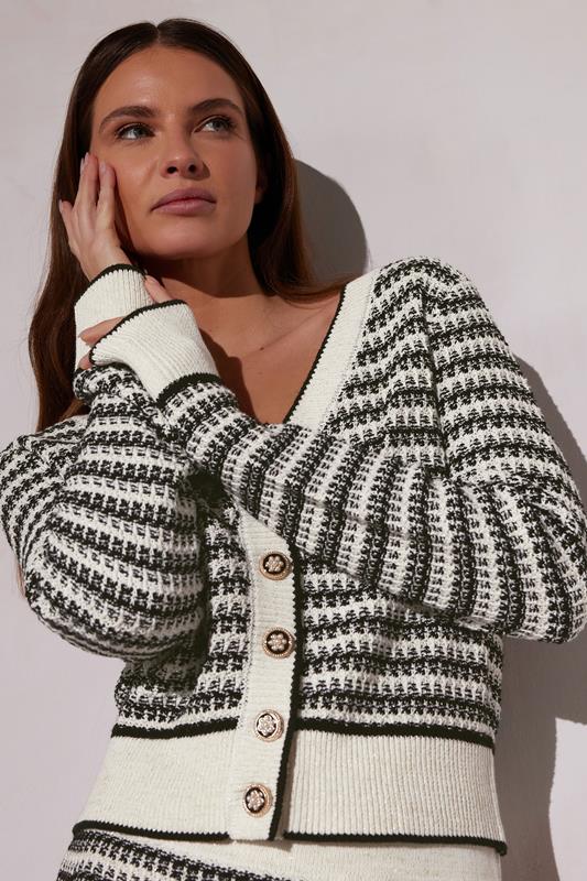 STAR White Knit Metallic Striped Cardigan | StarByJM 5