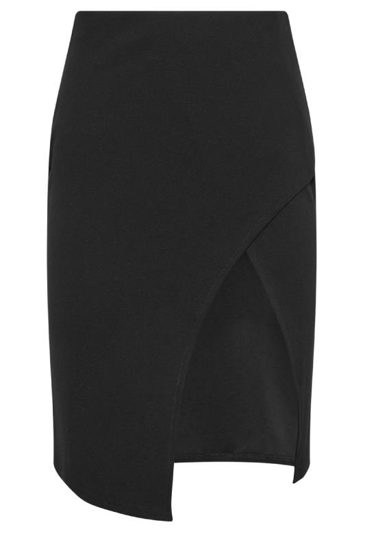 PixieGirl Petite Women's Black Scuba Midi Wrap Skirt | PixieGirl 7