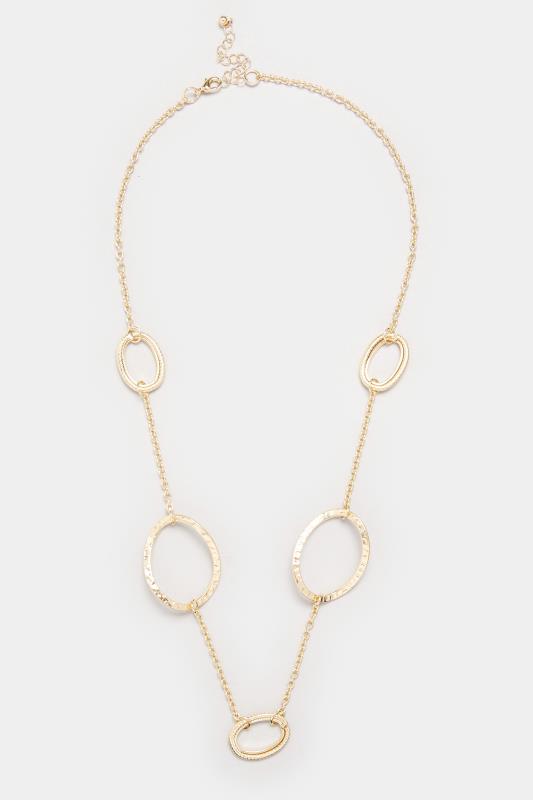 Gold Tone Statement Oval Link Necklace 2