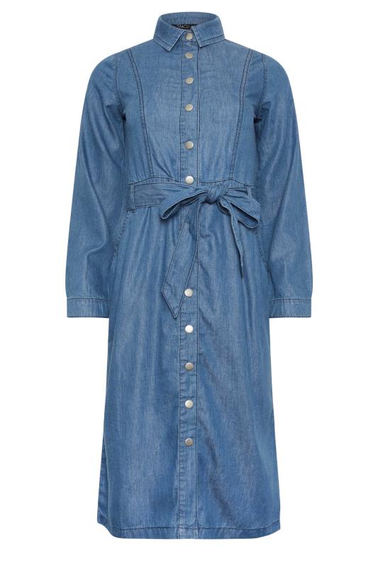 M&Co Petite Blue Denim Midi Dress | M&Co 5