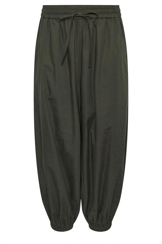 Petite  PixieGirl Petite Olive Green Poplin Cuffed Trousers