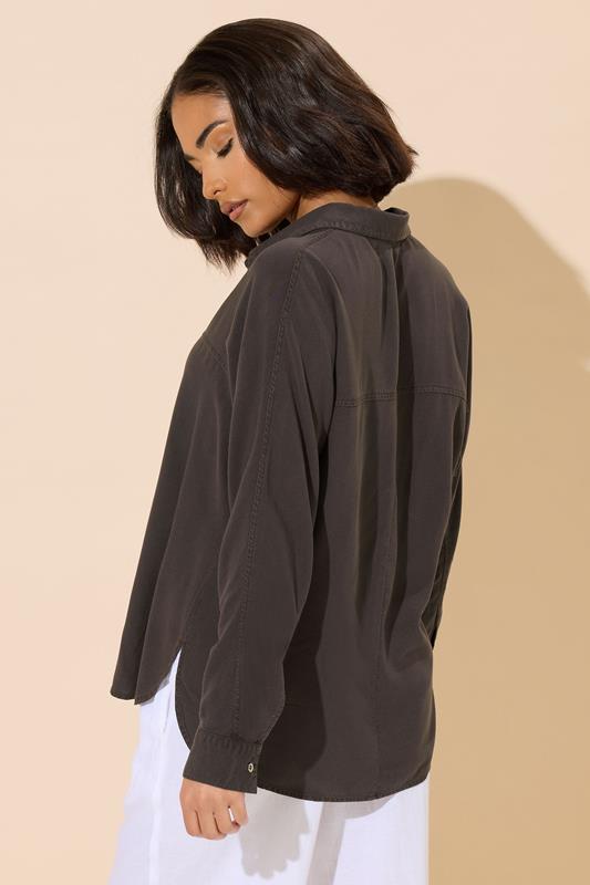 PixieGirl Petite Women's Chocolate Brown Long Sleeve Shirt | PixieGirl 3