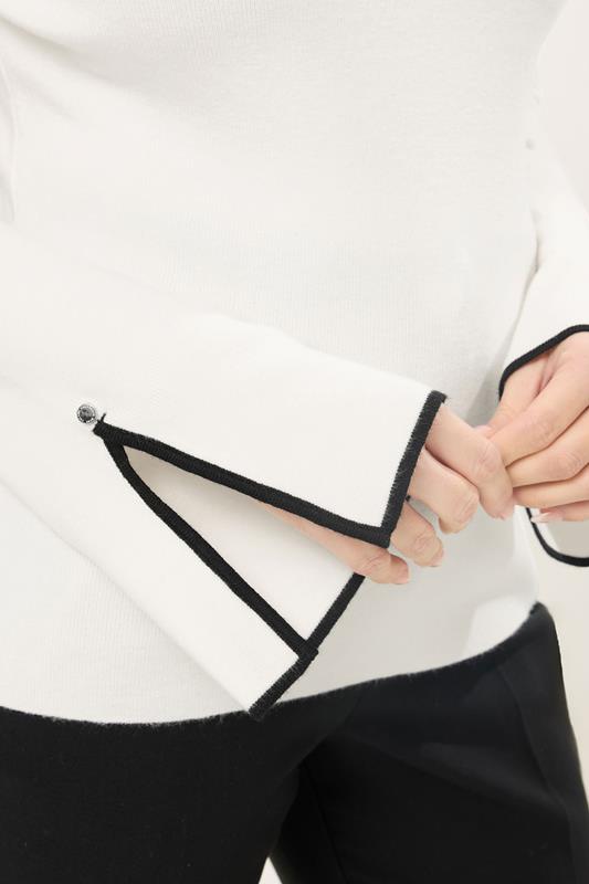 STAR Ivory White Contrast Trim Jumper | StarByJM 6