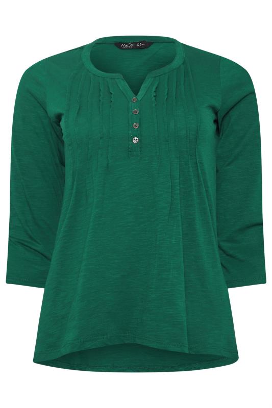 M&Co Petite Teal Green Cotton Henley T-Shirt | M&Co 5
