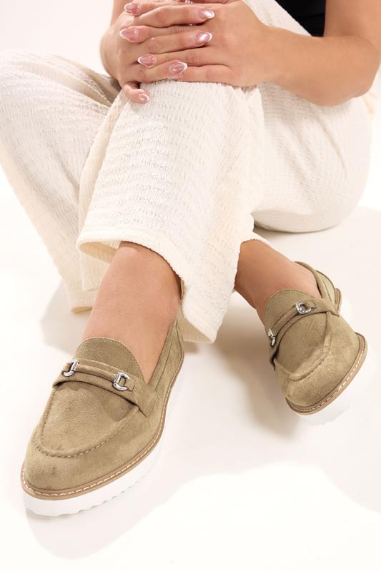  Yours Natural Brown Faux Suede Snaffle Loafer In Wide E Fit