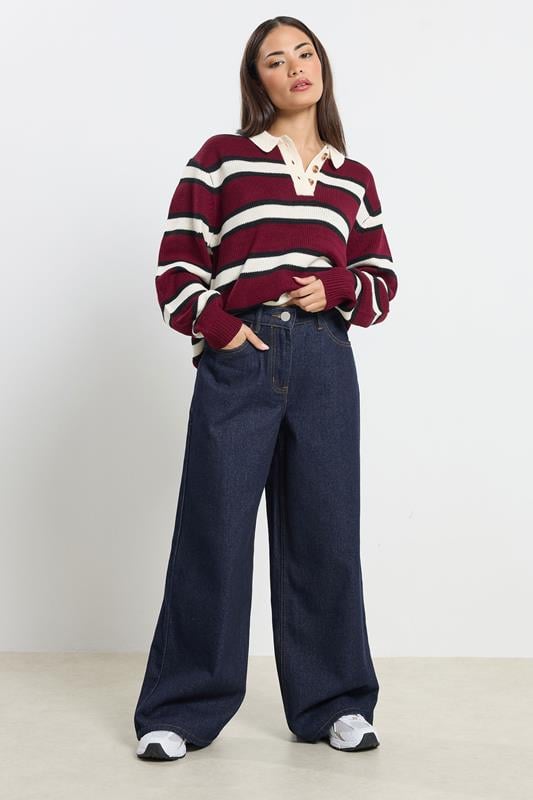 Petite  PixieGirl Petite Indigo Blue Stretch Wide Leg Jeans