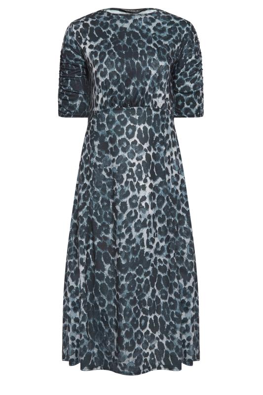 PixieGirl Grey Leopard Print Midi Dress | PixieGirl  5