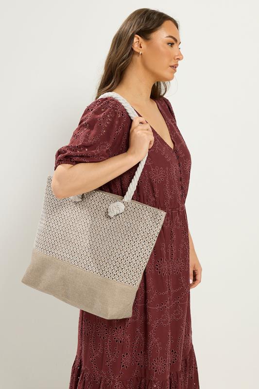 Brown Tweed Look Tote Bag | Yours Clothing 1
