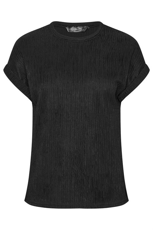 PixieGirl Petite Women's Black Textured Short Sleeve Top | PixieGirl 5