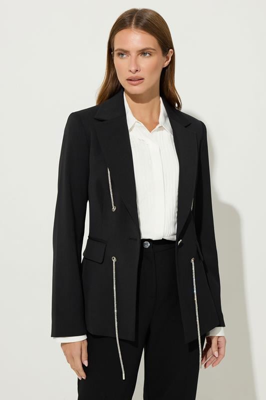Women's  STAR Black Diamante Detail Blazer