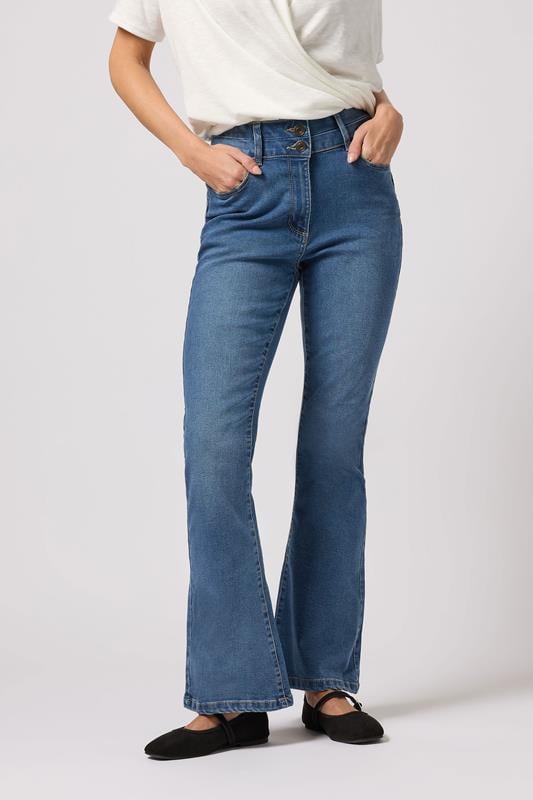 M&Co Mid Wash Blue Lift & Shape Kick Flare Jeans