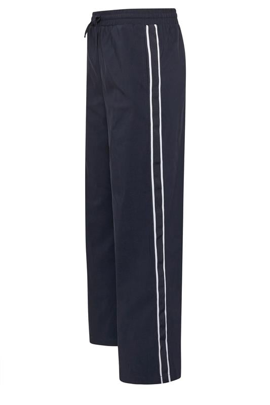 PixieGirl Petite Women's Navy Blue & White Side Stripe Trousers | PixieGirl 1
