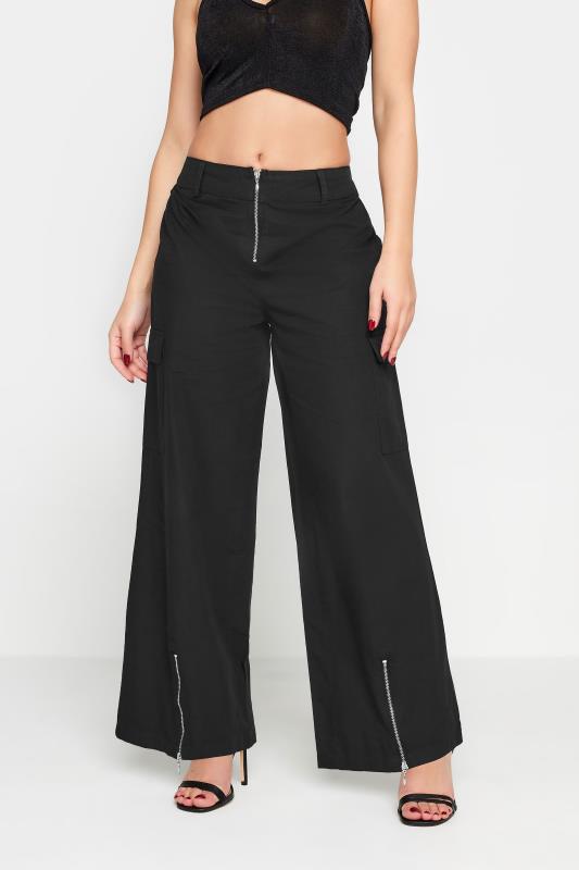 PixieGirl Black Zip Detail Cargo Trousers | PixieGirl 3