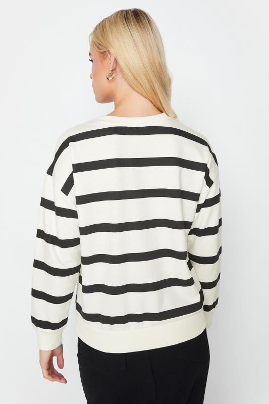 Petite Cream & Black Stripe Sweatshirt | PixieGirl 3