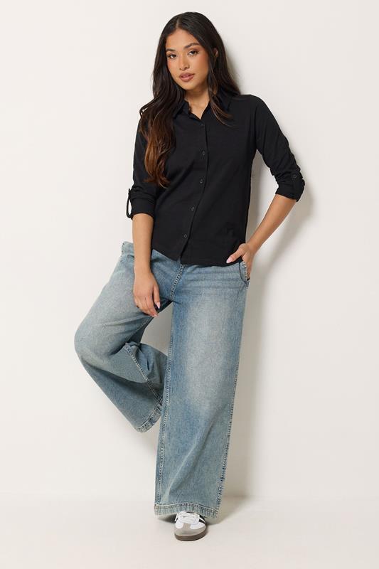 PixieGirl Petite Women's Black Button Cotton Shirt | PixieGirl 1