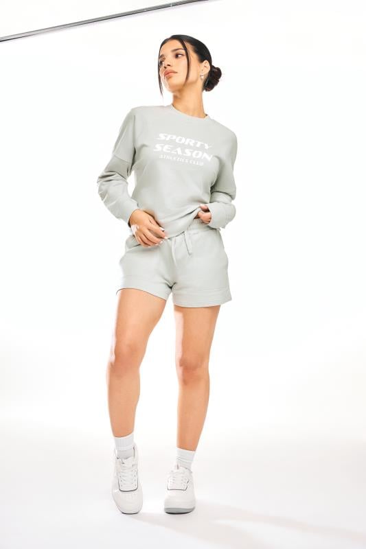 PixieGirl Petite Womens Light Grey Jogger Shorts | PixieGirl 1