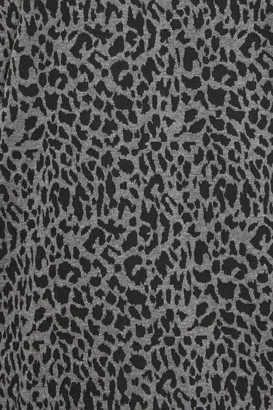 Petite Grey & Black Leopard Print Tunic Dress | PixieGirl  5