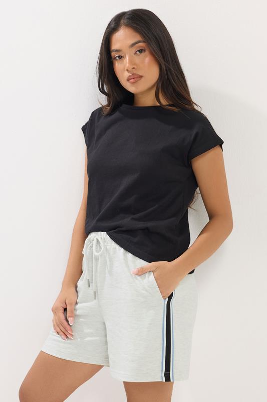  PixieGirl Petite Grey Marl Side Stripe Shorts