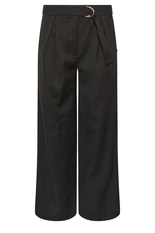 PixieGirl Petite Women's Black Belted Wide Leg Trousers | PixieGirl 5
