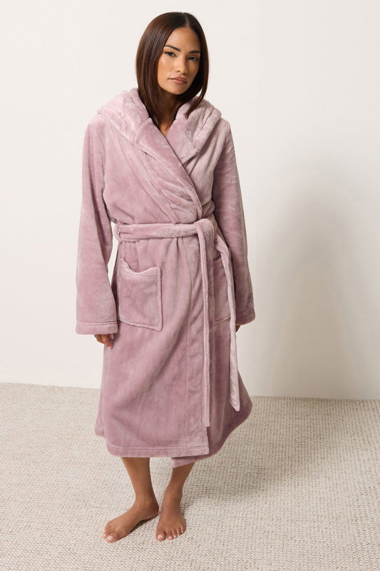 ladies pink dressing gown PixieGirl Petite Womens Super Luxe Hooded x-category:Evening Gowns