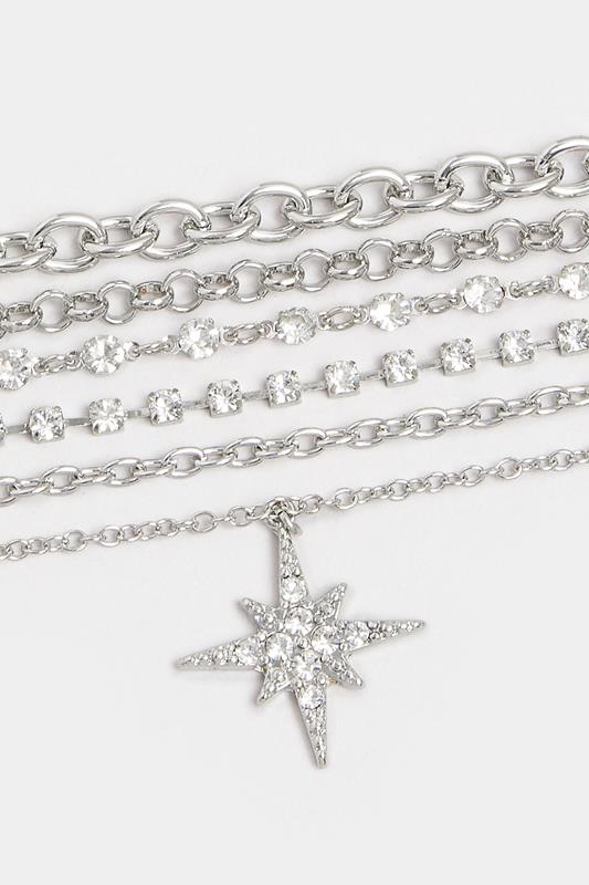 Silver Tone Star Diamante Choker Necklace | Yours Clothing 3