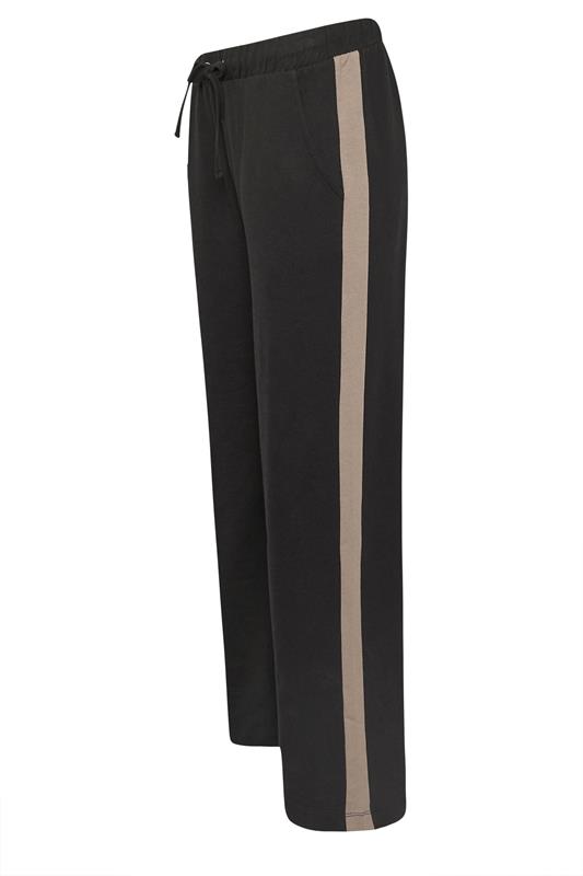 M&Co Petite Black & Brown Side Stripe Cotton Wide Leg Joggers | M&Co 7