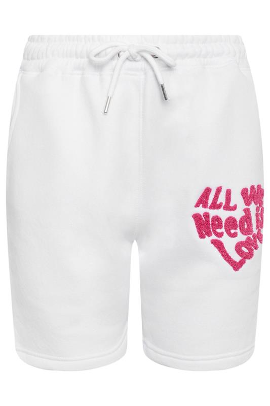 White 'All We Need Is Love' Slogan Jogger Shorts | PixieGirl 5