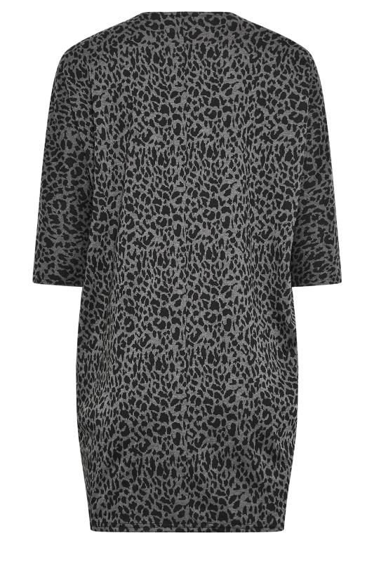 Petite Grey & Black Leopard Print Tunic Dress | PixieGirl  7
