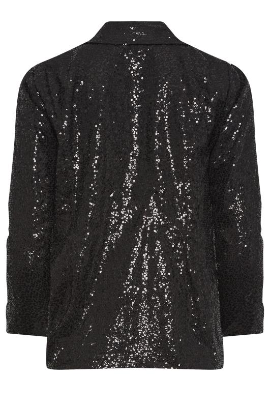PixieGirl Black Sequin Long Sleeve Blazer | PixieGirl  7