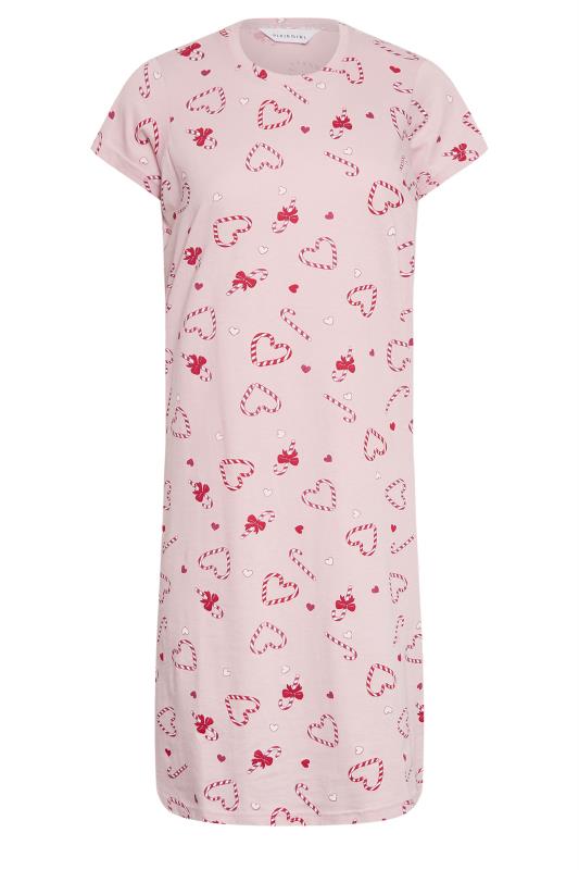 PixieGirl Petite Pink Candy Cane Heart Print Nightdress | PixieGirl  6